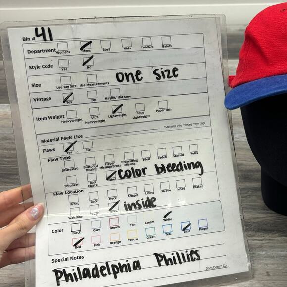 Vintage‎ MLB Philadelphia Phillies Red Blue OS American Needle Baseball Hat Cap - Picture 8 of 9